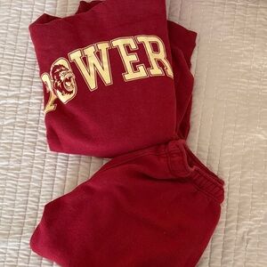 Inaka Power Maroon and Cream Sweat Set